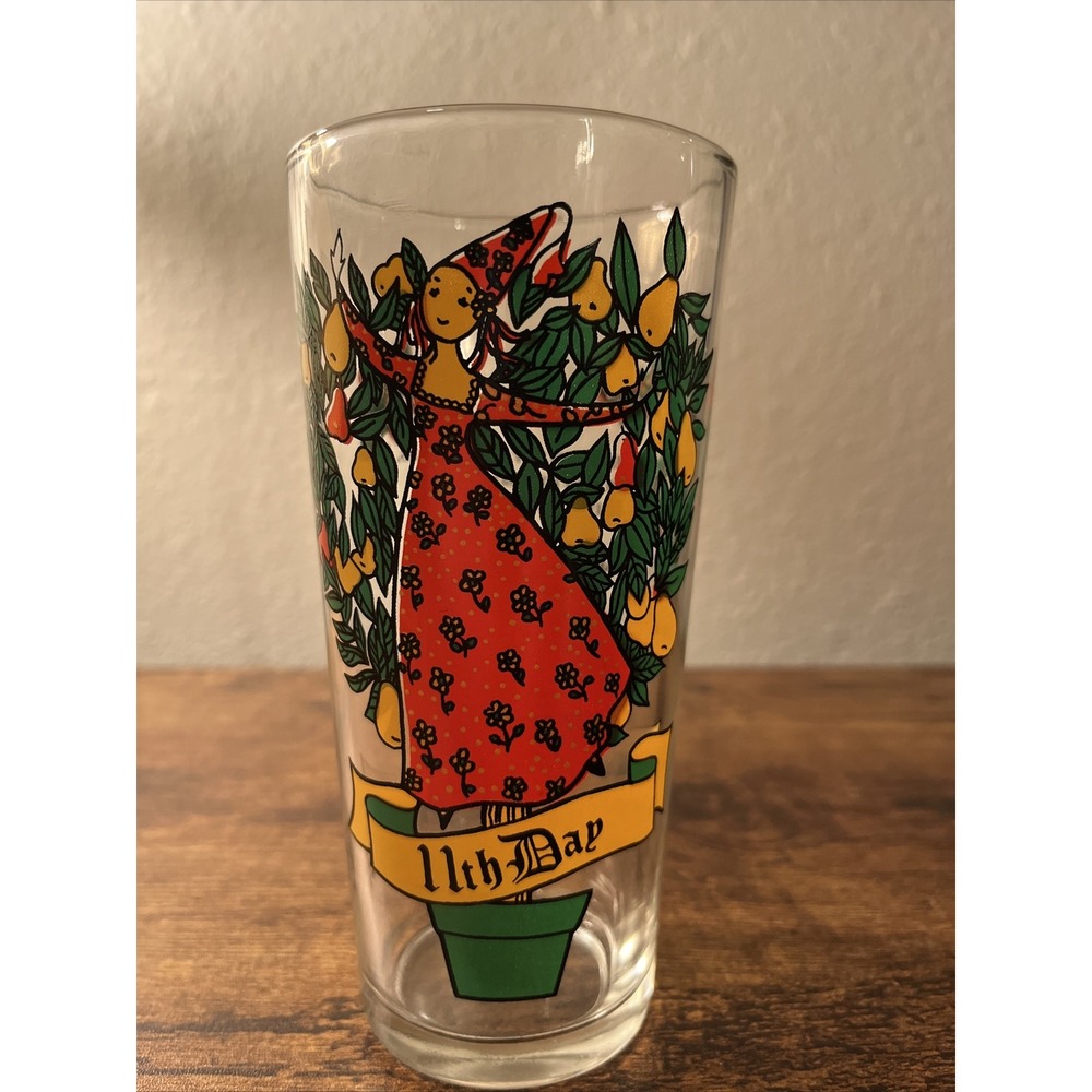 Vintage Pepsi Twelve Days of Christmas Glassware 11th day Eleventh 12oz Tumbler